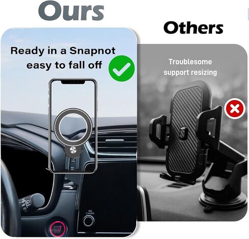 يناسب حامل السيارة MagSafe، حامل هاتف مغناطيسي للسيارة، حامل هاتف بفتحة تهوية للسيارة، حامل هاتف آمن Mag ملحقات السيارة لهاتف iPhone 16 15 14 13 Pro Max Plus in Kuwait