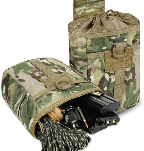 Dump Pouch-Tactical molle Pouches, Drawstring Magazine Utility Pouch Folding Dump Pouch Waist Bag. (MC) in Kuwait
