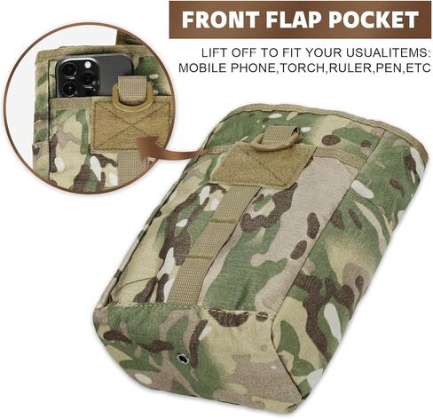 Dump Pouch-Tactical molle Pouches, Drawstring Magazine Utility Pouch Folding Dump Pouch Waist Bag. (MC) in Kuwait
