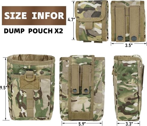Dump Pouch-Tactical molle Pouches, Drawstring Magazine Utility Pouch Folding Dump Pouch Waist Bag. (MC) in Kuwait
