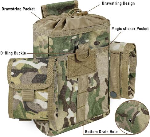 Dump Pouch-Tactical molle Pouches, Drawstring Magazine Utility Pouch Folding Dump Pouch Waist Bag. (MC) in Kuwait