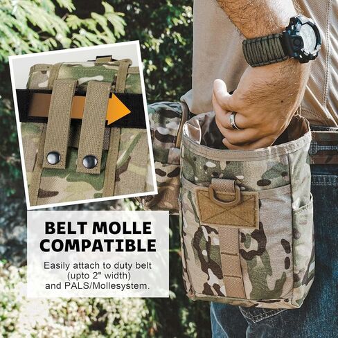 Dump Pouch-Tactical molle Pouches, Drawstring Magazine Utility Pouch Folding Dump Pouch Waist Bag. (MC) in Kuwait