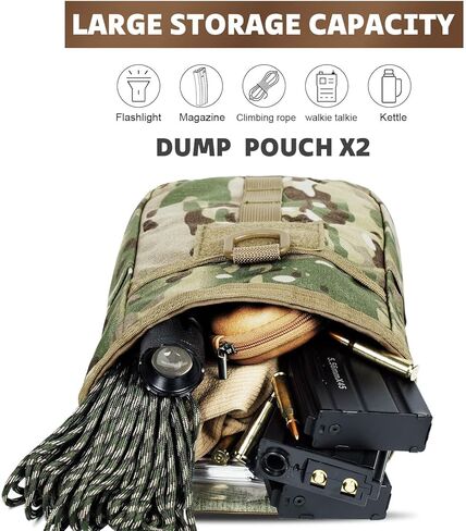 Dump Pouch-Tactical molle Pouches, Drawstring Magazine Utility Pouch Folding Dump Pouch Waist Bag. (MC) in Kuwait