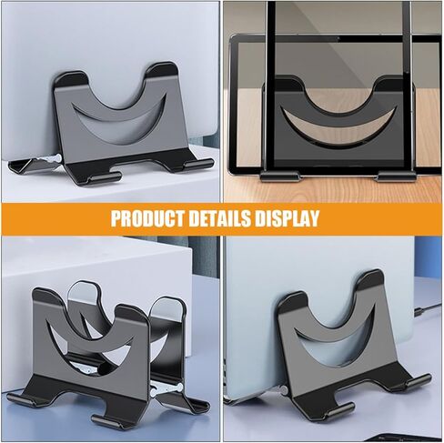Homoyoyo حامل الكمبيوتر المحمول المحمول مع حامل تبريد لأجهزة الكمبيوتر المحمولة الصغيرة، حامل كمبيوتر قابل للتعديل للمنزل والمكتب، دعم الكمبيوتر المحمول العمودي الأسود in Kuwait