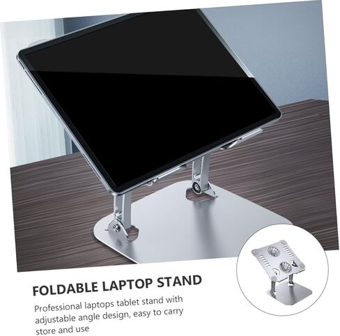 NOLITOY Aluminum Alloy Adjustable Laptop and Tablet Stand with Heat Dissipation Foldable Design USB Cable Included Silver Portable Computer Holder for Desk Use in Kuwait