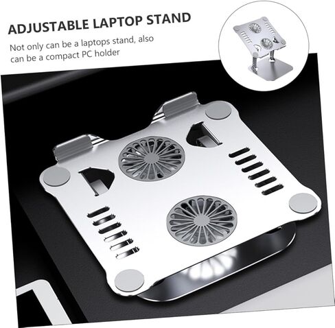 NOLITOY Aluminum Alloy Adjustable Laptop and Tablet Stand with Heat Dissipation Foldable Design USB Cable Included Silver Portable Computer Holder for Desk Use in Kuwait