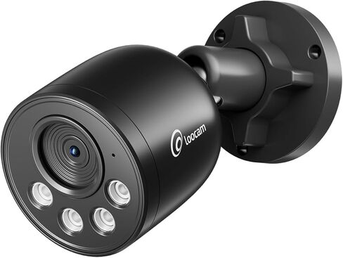 كاميرا Loocam 4MP PoE IP خارجية داخلية، كاميرات مراقبة رصاصة لأمن المنزل، اكتشاف ذكي للإنسان/المركبة، رؤية ليلية بالأشعة تحت الحمراء، ميكروفون مدمج، IP66 مقاوم للطقس، نظام أمان NVR متوافق in Kuwait