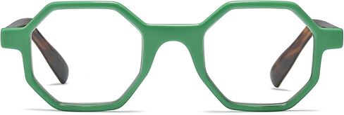 Mint Green Large Hexagon Reading Glasses for Women with Funky Design - Octagon Readers for Women - For all Face Shapes Fashion Women's Readers - Geometric Eyeglasses Frame - Cheaters Glasses 2.25 in Saudi Arabia