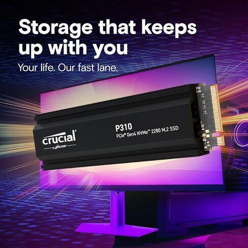 Crucial P310 4TB 3D NAND Flash PCIE GEN 4 X4 NVME M.2 Internal SSD with HEATSINK in Kuwait