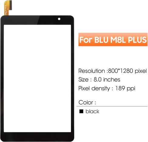 شاشة بديلة لشاشة BLU M8L Plus لشاشة اللمس BLU M8L Plus 4G LTE M0213UU، M0210WW، M0211WW، M0212UU أجزاء إصلاح محول رقمي تعمل باللمس (أسود بدون شاشة LCD) in Kuwait
