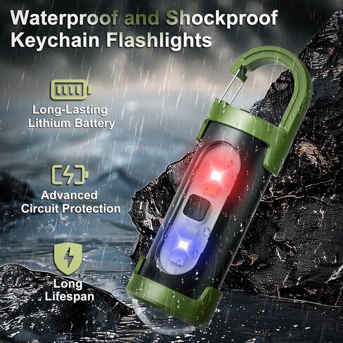 5 Packs Rechargeable Keychain Flashlights, High Lumen Mini EDC Flashlights with 4 Light Modes, Mini LED Keychain Flashlight USB Torch Be Used for Camping, Searching and Hiking in Kuwait