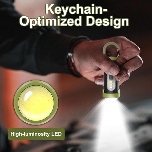 5 Packs Rechargeable Keychain Flashlights, High Lumen Mini EDC Flashlights with 4 Light Modes, Mini LED Keychain Flashlight USB Torch Be Used for Camping, Searching and Hiking in Kuwait