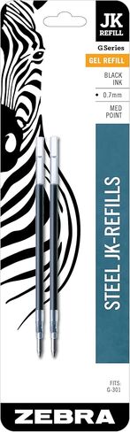 G-Series Stainless Steel Gel Ink Pen JK-Refill, Medium Point, 0.7mm, Black Ink, 2-Pack in Kuwait