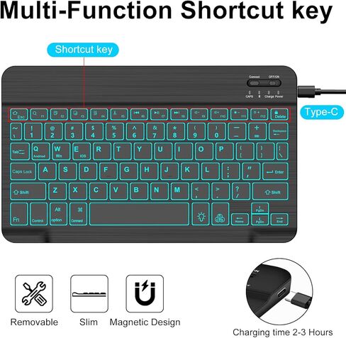 WINCHKING Keyboard Case for iPad Pro 11 inch (M4) 2024,7-Color Backlit Detachable Wireless Keyboard with Built-in Pencil Holder Precise Cutout Slim Case for iPad Pro (Non-Touchpad Backlit Black) in Saudi Arabia