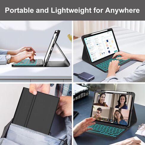 WINCHKING Keyboard Case for iPad Pro 11 inch (M4) 2024,7-Color Backlit Detachable Wireless Keyboard with Built-in Pencil Holder Precise Cutout Slim Case for iPad Pro (Non-Touchpad Backlit Black) in Saudi Arabia