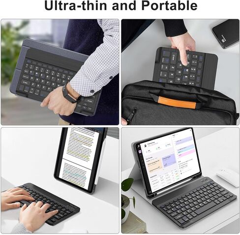 WINCHKING Wireless Keyboard for iPad Air 11-inch M3 /M2 & Pro 11"/iPad 10th/11th & Tablet/PC,Rechargeable Ultra-Slim,Detachable Bluetooth Keyboard Compatible with iOS,Window,Android,Black in Kuwait