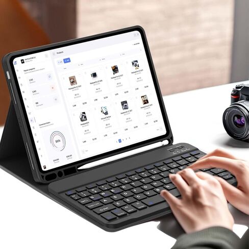 WINCHKING Wireless Keyboard for iPad Air 11-inch M3 /M2 & Pro 11"/iPad 10th/11th & Tablet/PC,Rechargeable Ultra-Slim,Detachable Bluetooth Keyboard Compatible with iOS,Window,Android,Black in Kuwait