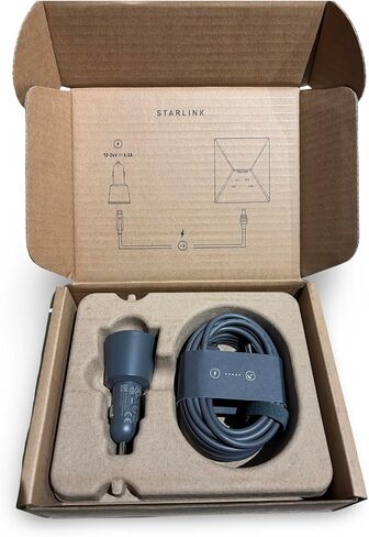 محول سيارة صغير Starlink 12 فولت - 24 فولت تيار مستمر مع محول ولاعة سجائر السيارة 60 وات + كابل طاقة (5 متر/16.4 قدم)، رسمي، مثالي للمركبات الترفيهية والقوارب والمقطورة. in Kuwait