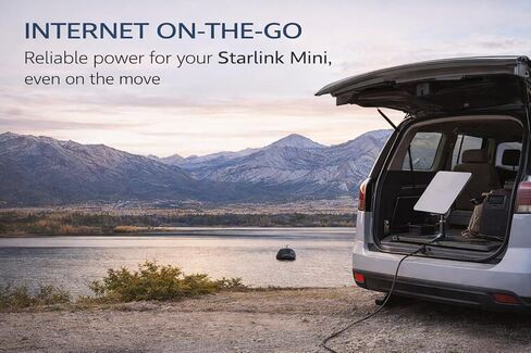 محول سيارة صغير Starlink 12 فولت - 24 فولت تيار مستمر مع محول ولاعة سجائر السيارة 60 وات + كابل طاقة (5 متر/16.4 قدم)، رسمي، مثالي للمركبات الترفيهية والقوارب والمقطورة. in Kuwait