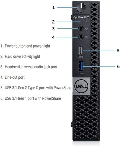 Dell OptiPlex 7070 Mini Business Desktop Computer, Intel Core i5-9500T, 16GB DDR4 RAM, 256GB SSD, Displayport, Keyboard and Mouse, Windows 11 Pro (Renewed) in Kuwait