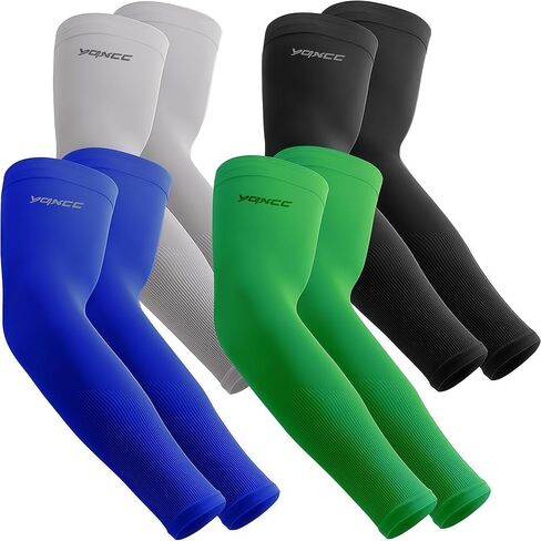 YQXCC 4 Pairs UV Sun Protection Arm Sleeves for Men & Women - Tattoo Cover Up - UPF 50 Sports Compression Cooling Arm Sleeve in Saudi Arabia