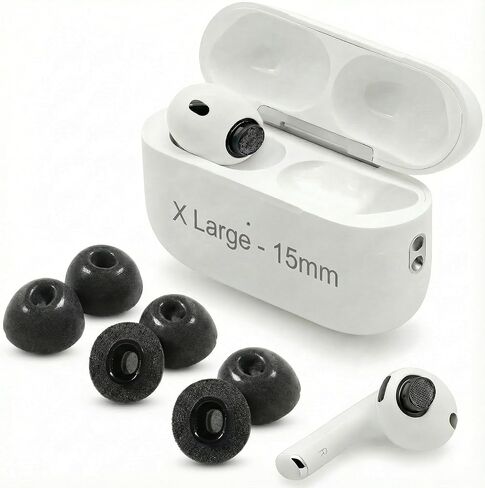 Dekoni Audio Memory Foam Ear Tips for Airpods Pro 3, 3 Pack | Ear Tip Replacement Complies with Apple Airpod Pro Gen 3 | Secure Fit, Enhanced Noise Isolation, All-Day Comfort (S/M/L) in Kuwait
