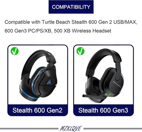 وسائد أذن Stealth 600 Gen3 - وسائد أذن بديلة لسماعات Turtle Beach Stealth 600 Gen 2 USB/MAX، 600 Gen3 PC/PS/XB، سماعة رأس 500 XB (أسود) in Kuwait