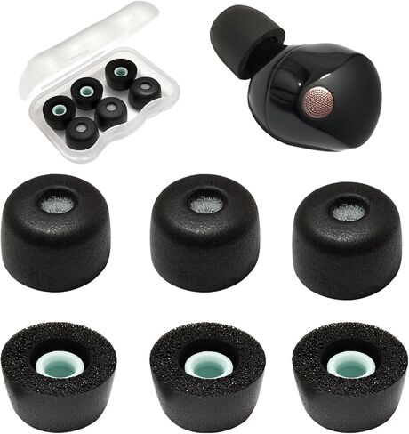 Memory Foam Tips for Sony WF-1000XM5 Replacement Tips Compatible with Sony Earbud WF-1000XM4/WF-1000XM3, Medium Black in Kuwait