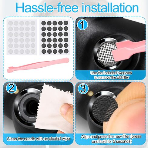 60pcs Earbuds Dust Filter Replacement Kit for Beats Studio Buds & Studio Buds+ & Powerbeats Pro, Dust Proof Microphone Mesh Filters with Tweezers Noise Reduction Dustproof Earphone Accessories in Kuwait