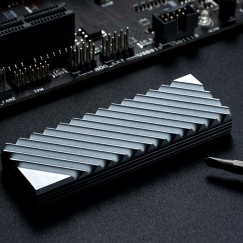 Vaguelly M.2 SSD Aluminum Heat Sink Cooling Fin for Nvme Drives Gray Thin Plate Thermal Solution for Computer Internal Components in Kuwait