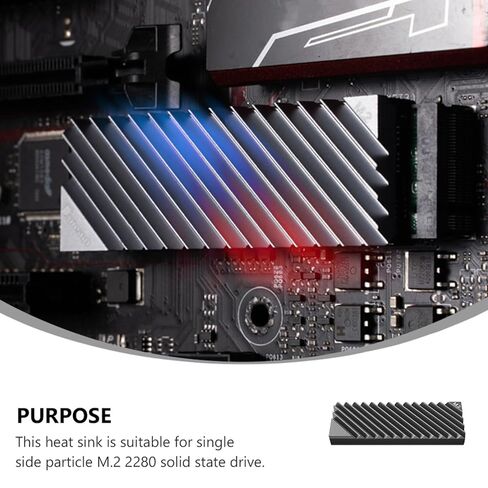 Vaguelly M.2 SSD Aluminum Heat Sink Cooling Fin for Nvme Drives Gray Thin Plate Thermal Solution for Computer Internal Components in Kuwait
