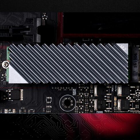 Vaguelly M.2 SSD Aluminum Heat Sink Cooling Fin for Nvme Drives Gray Thin Plate Thermal Solution for Computer Internal Components in Kuwait