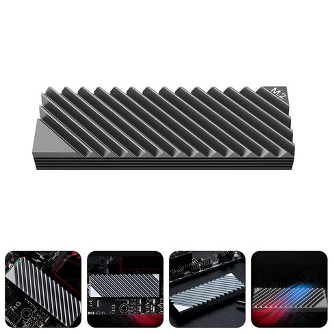 Vaguelly M.2 SSD Aluminum Heat Sink Cooling Fin for Nvme Drives Gray Thin Plate Thermal Solution for Computer Internal Components in Kuwait