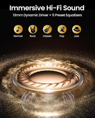LEEMC Wireless Earbuds, Bluetooth Headphones 6.0, Ear Buds with Touch Screen, ANC ENC Noise Cancelling, 40H Bass Stereo Sound Over-Ear Earphones for iOS, Android, Sports, Workout, Rosegold in Kuwait