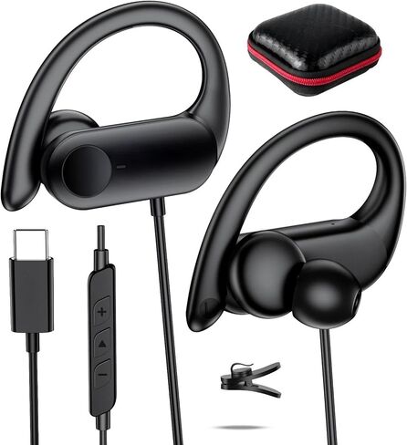 سماعات أذن USB C فوق الأذن سلكية لأجهزة Samsung S26 Ultra S25 FE S24 A17 A16 A36 HiFi Stereo HD Mic داخل الأذن عزل الضوضاء سماعة أذن من النوع C لهاتف iPhone 17 Pro Max 16e 16 15 Pixel 10a 9a in Kuwait