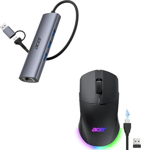 حزمة محول USB A/C إلى إيثرنت من أيسر مع ماوس ألعاب مزدوج الوضع in Kuwait