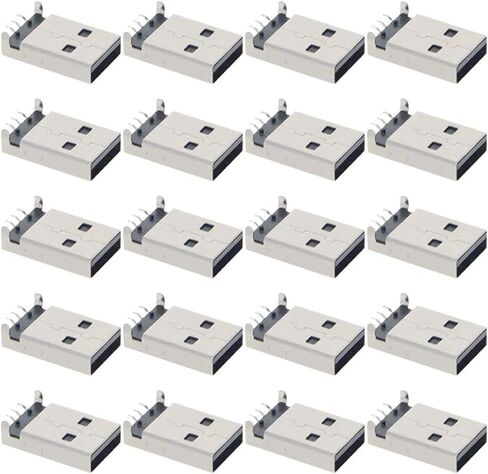 PCB USB Connector USB-AM 2.0 Male Jack 4 Pin 180 Degree 20Pcs,WuJuntool in Kuwait