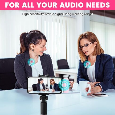 New Wireless Lavalier Microphone Portable Audio Video Recording Mini Microphone for PC Camera Live Gaming Phone in Kuwait