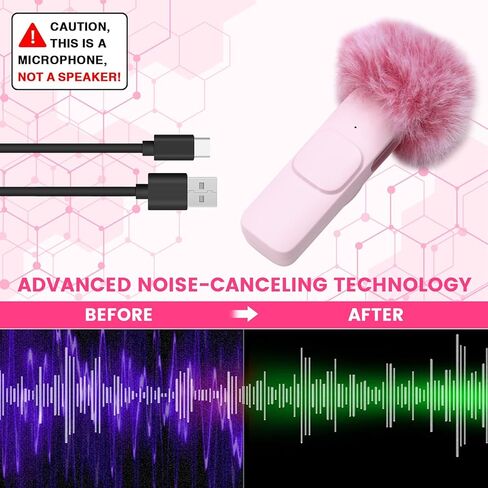 New Wireless Lavalier Microphone Portable Audio Video Recording Mini Microphone for PC Camera Live Gaming Phone in Kuwait