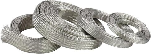 Wire Shielding Braid Ground Strap Tinned Copper Metal Cable Sleeve Mesh Electrical Signal Screening 5/16" ID (1/2 inch - 8ft) in Kuwait