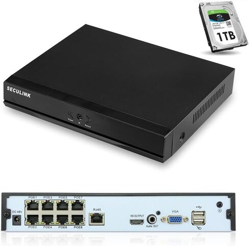 مسجل فيديو شبكي 8 قنوات 4K POE NVR (1080p/3MP/4MP/5MP/8MP) DC48V Cloud P2P تنبيه الحركة للوصول عن بعد (مع محرك الأقراص الصلبة) in Kuwait