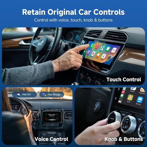 محول CarPlay & Android التلقائي من النوع C 2 في 1، دونجل معدني USB-C صغير للتوصيل والتشغيل في السيارة، يحول الاتصال السلكي من المصنع إلى لاسلكي للسيارة 2016+، OTA، بدون تأخير لهاتف iPhone وAndroid in Kuwait