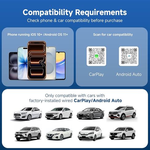 محول CarPlay & Android التلقائي من النوع C 2 في 1، دونجل معدني USB-C صغير للتوصيل والتشغيل في السيارة، يحول الاتصال السلكي من المصنع إلى لاسلكي للسيارة 2016+، OTA، بدون تأخير لهاتف iPhone وAndroid in Kuwait