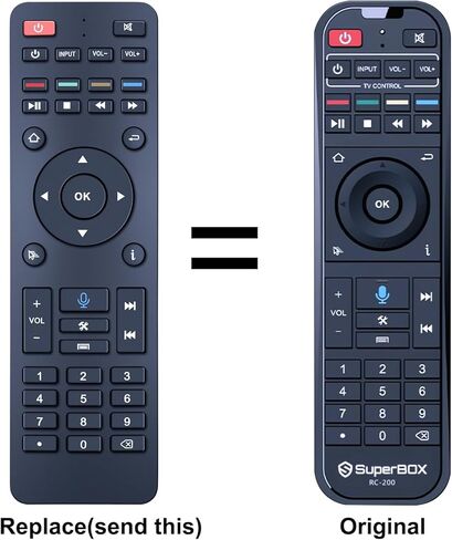 جهاز التحكم عن بعد الصوتي البديل RC-200 يعمل مع SuperBOX S5 Max/ S5 Pro، S6 MAX/Ultra/Pro، Elite Ultra/Elite Pro+ TV Box in Kuwait