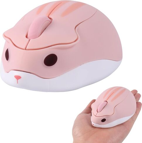 Wireless Mouse Bluetooth Cute Cartoon Hamster Mouse with USB Receiver 2.4GHz & Bluetooth Dual-Mode Silent Kawaii USB Cordless Computer Mice for Laptop PC iPad Tablet Macbook Kids Adults Gift, Grey in Kuwait