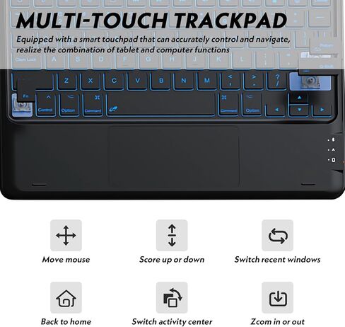 Backlit Touchpad Keyboard Case for Galaxy Tab S10 Ultra/S9 Ultra/S8 Ultra 14.6 Inch with S Pen Holder, PU Leather Stand Cover with Backlight Bluetooth Keyboard for Tab S10 Ultra/S9 Ultra, Black in Kuwait