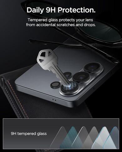 Spigen Camera Lens Protector for Galaxy S26 Ultra - Black [2 Pack] | GlasTR EZ Fit Optik Pro, 9H+ Tempered glass, Scratch resistant, Original photo quality, Auto-align tray, Case-friendly in Kuwait