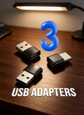 3 𝐏𝐚𝐜𝐤 محول USB C، محول شاحن من النوع C أنثى إلى ذكر لشاحن iPhone 17، وiWatch Ultra SE 9 10، وiPhone 17 Pro Max 16 15 14، وSamsung S25، وAirPods، وiPad. in Kuwait