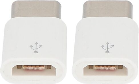 محول صغير، محول USB C إلى Micro USB قطعتين، محول سهل الاستخدام مع توافق كبير، التوصيل والتشغيل لنقل البيانات وإعادة الشحن، لون أبيض in Kuwait