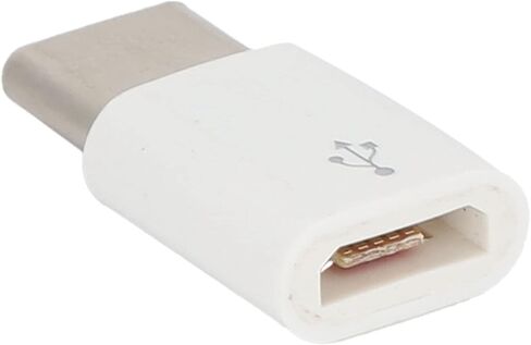 محول صغير، محول USB C إلى Micro USB قطعتين، محول سهل الاستخدام مع توافق كبير، التوصيل والتشغيل لنقل البيانات وإعادة الشحن، لون أبيض in Kuwait